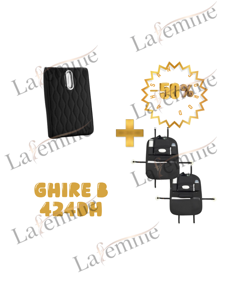 Pack Organisation Auto Deluxe - Organiseur de Siège Arrière (x2) + Protection Siège Avant Matelassée (50% de Réduction)