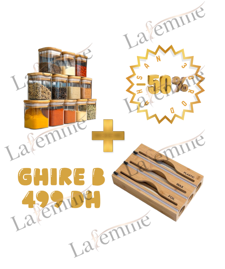 Pack Organisation Cuisine Ultime - 16 Bocaux Scellés Bambou + Distributeur 3-en-1 (50% de Réduction)