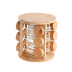 Support d'Assaisonnement Rotatif en Bois de Bambou