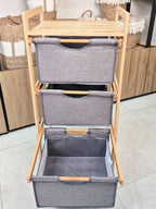 Panier à Linge Élégant – Touche Naturelle en Bambou Authentique