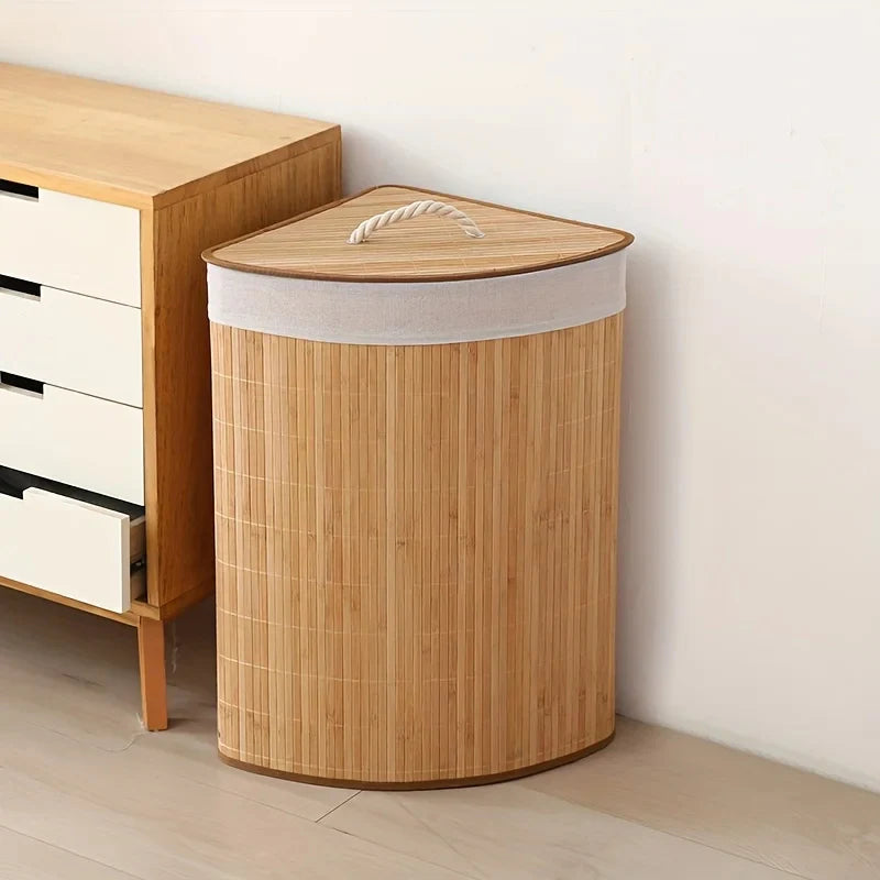 Panier à Linge Design en Bambou – Pratique, Élégant et Amovible