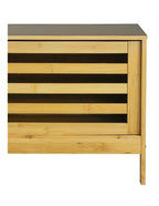 Meuble de Rangement en Bambou – 3 Étagères + Porte Persienne