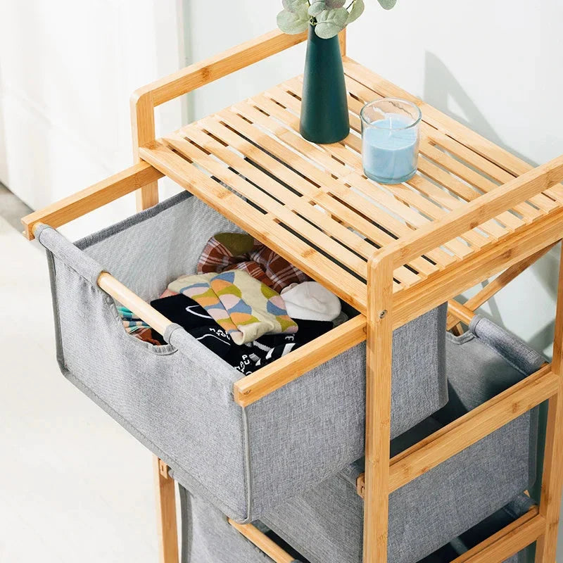 Panier à Linge Élégant – Touche Naturelle en Bambou Authentique