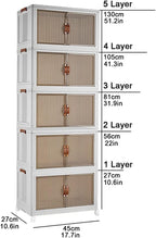 Rangement Empilable avec Roues et Portes Transparentes