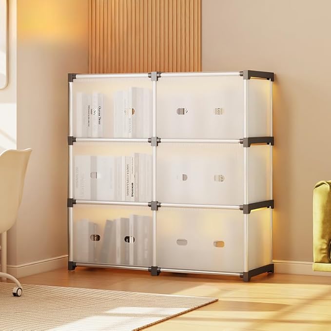 Armoire de rangement modulaire transparente à plusieurs niveaux