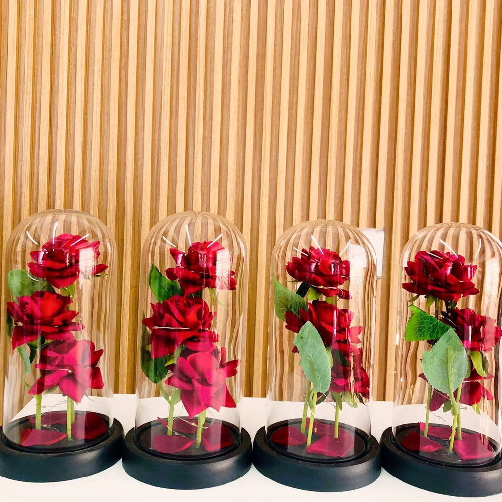 Rose Éternelle Rouge / Fleur Enchantée Lumineuse pour Épouse, Mère ou Petite Amie.