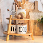 Organisateur de Comptoir Bambou – Rangement 2 Niveaux