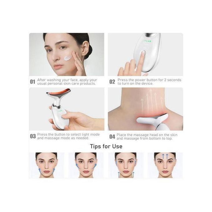 Masseur de Cou et Visage LED – Appareil de Tonification Anti-Âge 3-en-1