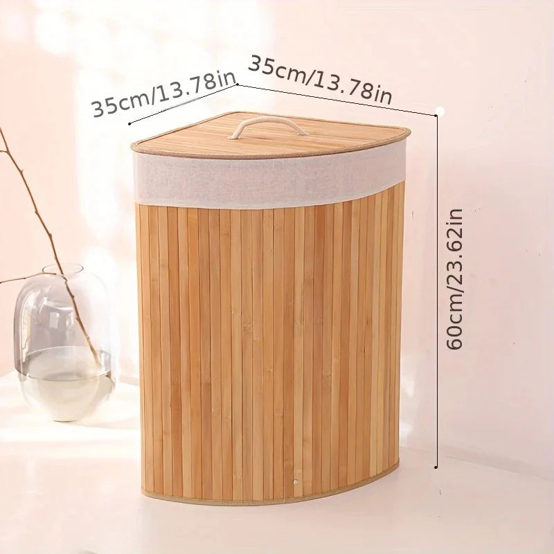 Panier à Linge Design en Bambou – Pratique, Élégant et Amovible