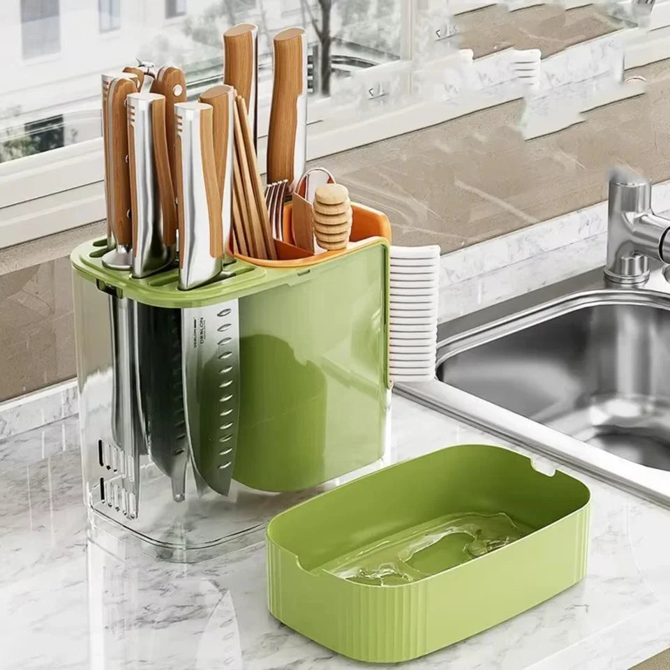 Porte-Couteau Rotatif Multifonctionnel Cuisine