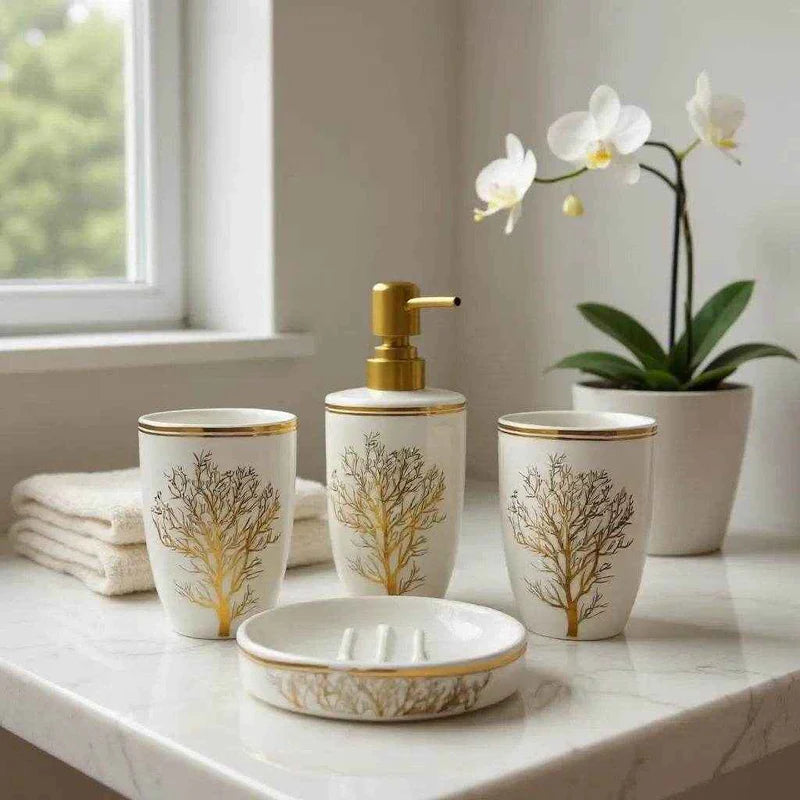 Élégance et Praticité : Collection Luxe d'Accessoires pour Salle de Bain ( 4 Pièces )