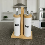 Set huilier & vinaigrier – Bambou & Céramique