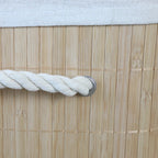 Panier à Linge Rectangulaire Pliable en Bambou avec Couvercle