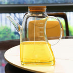 2 Pot d'huile en verre avec couvercle gradué en acier inoxydable 700 ml 1000 ml