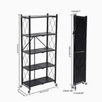 Étagère de Cuisine Pliante 5 Niveaux avec Roulettes