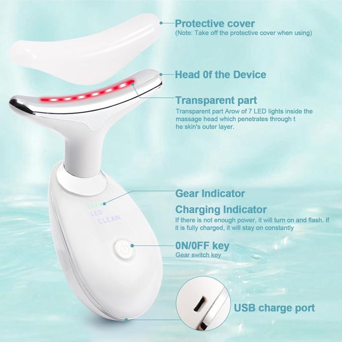 Masseur de Cou et Visage LED – Appareil de Tonification Anti-Âge 3-en-1