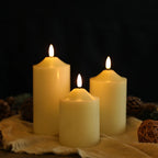 Ensemble de 3 Bougies LED en Cire Naturelle – Ambiance Chaleureuse & Intemporelle