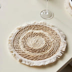 6 Napperons Ronds en Rotin Nesto – Tissés à la Main | Lot de 6 ✨