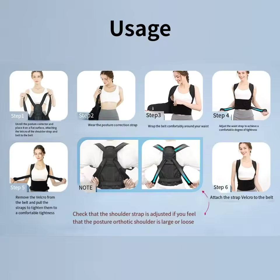 Correcteur de Posture Réglable – Soutien Dorsal Confortable