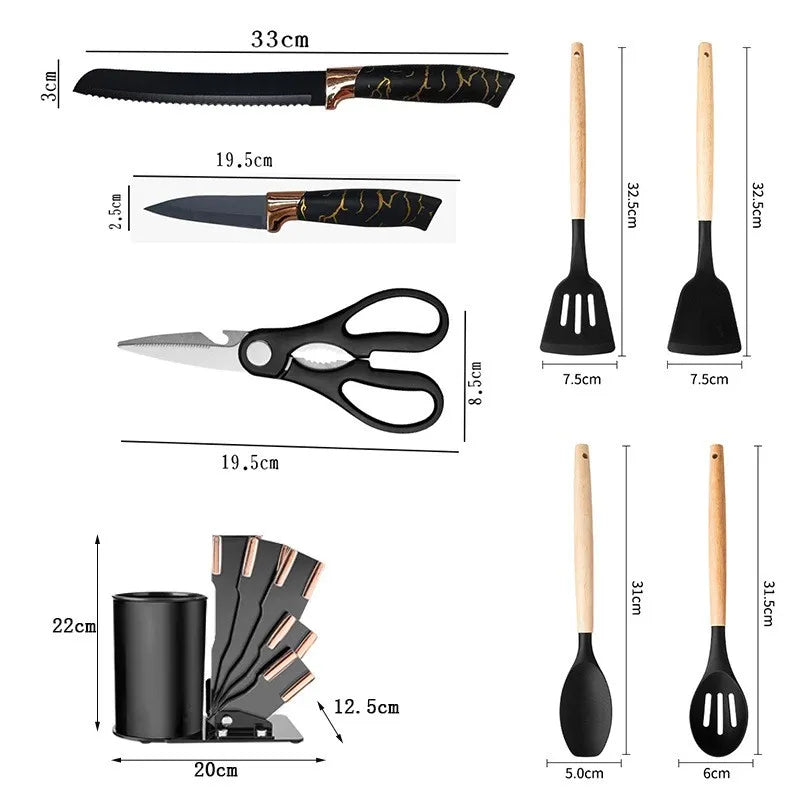 Ensemble Ustensiles Cuisine Silicone 20 pcs – Haute Qualité