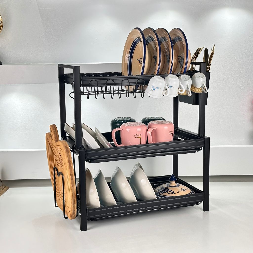 Égouttoir à Vaisselle 3 Niveaux – Rangement Spacieux et Pratique