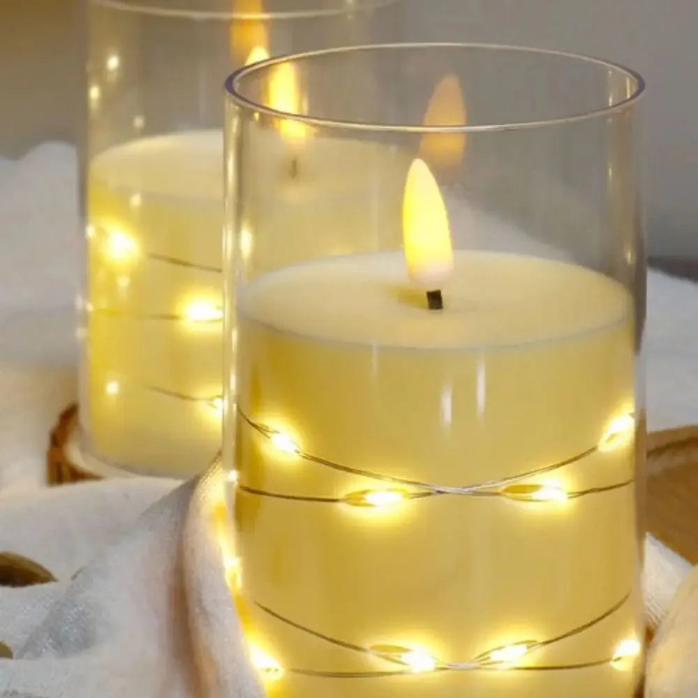 3 Bougies Électroniques Sans Flamme à Piles ( Grand - Moyen - Petite )