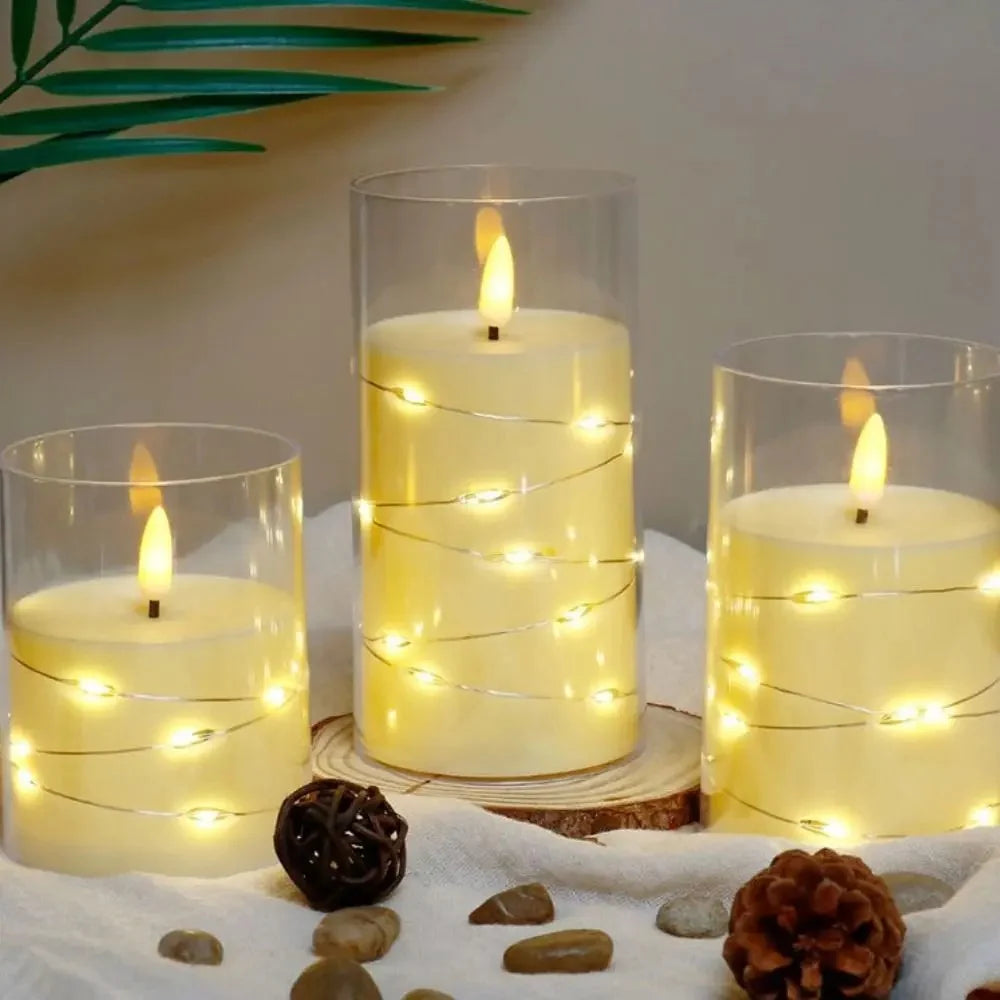 3 Bougies Électroniques Sans Flamme à Piles ( Grand - Moyen - Petite )