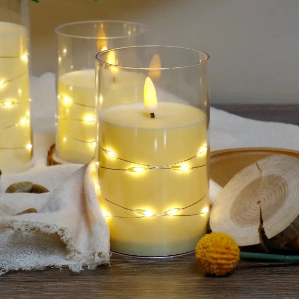 3 Bougies Électroniques Sans Flamme à Piles ( Grand - Moyen - Petite )