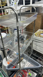 Desserte de Rangement de Luxe à 3 Niveaux - Chariot Organisateur Transparent et Chrome à Roulettes