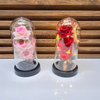 Rose Éternelle Rouge / Fleur Enchantée Lumineuse pour Épouse, Mère ou Petite Amie.