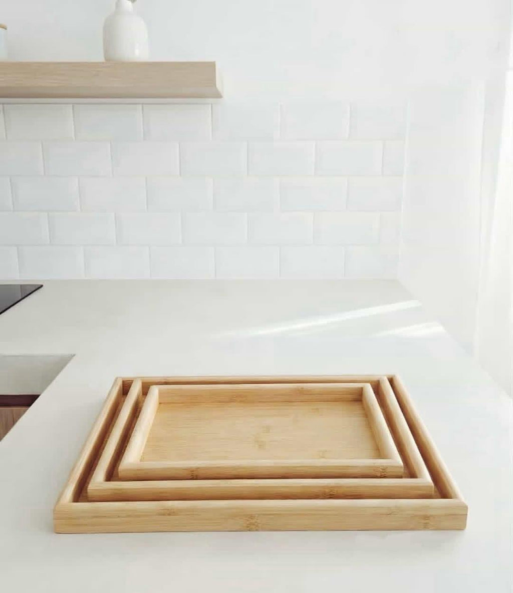 Plateau de Service / Rangement Décoratif en Pin Naturel – Organiseur Polyvalent