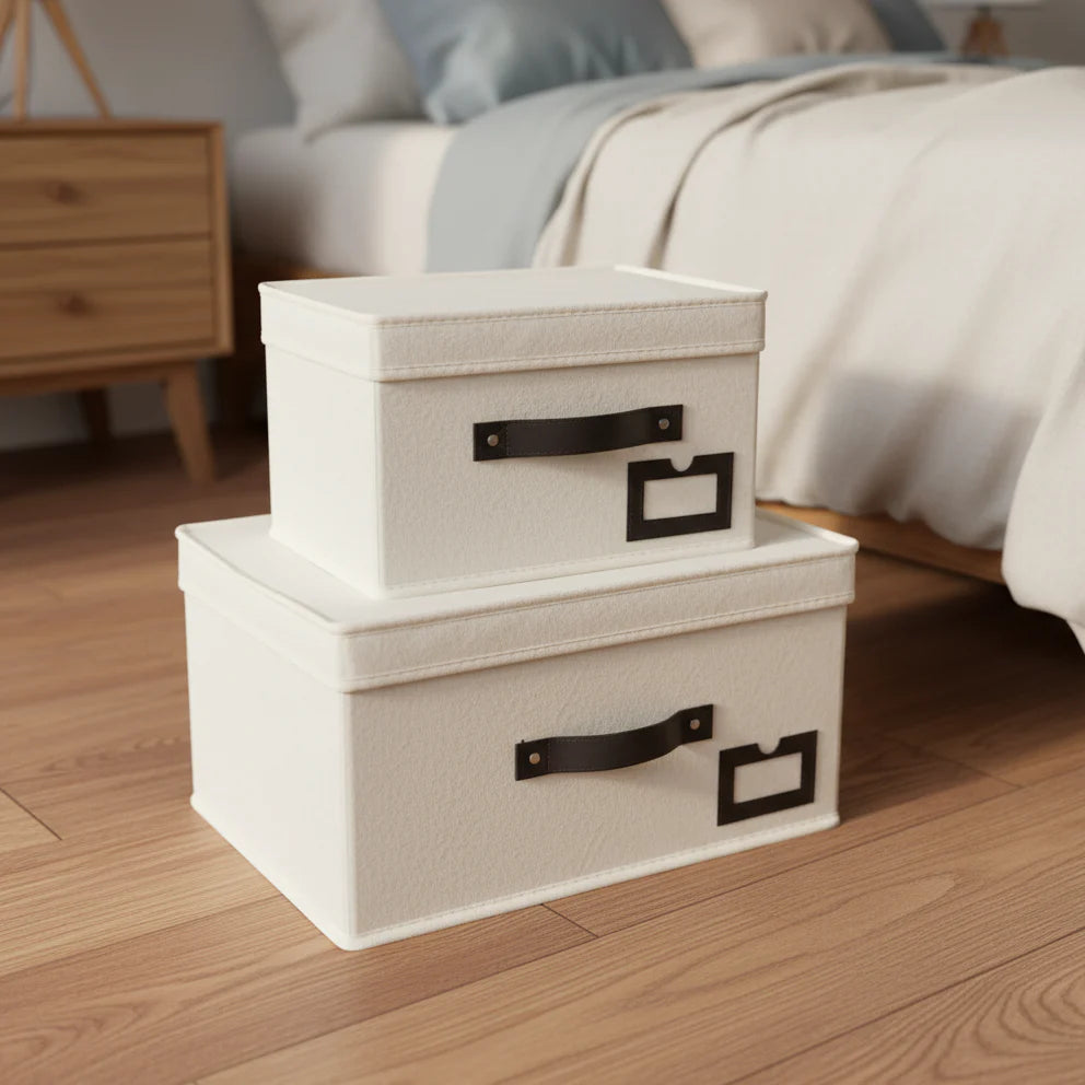 Lot de 2 Boîtes de Rangement – Pratiques, Élégantes et Solides