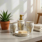 Élégance et Praticité : Collection Luxe d'Accessoires pour Salle de Bain ( 4 Pièces )