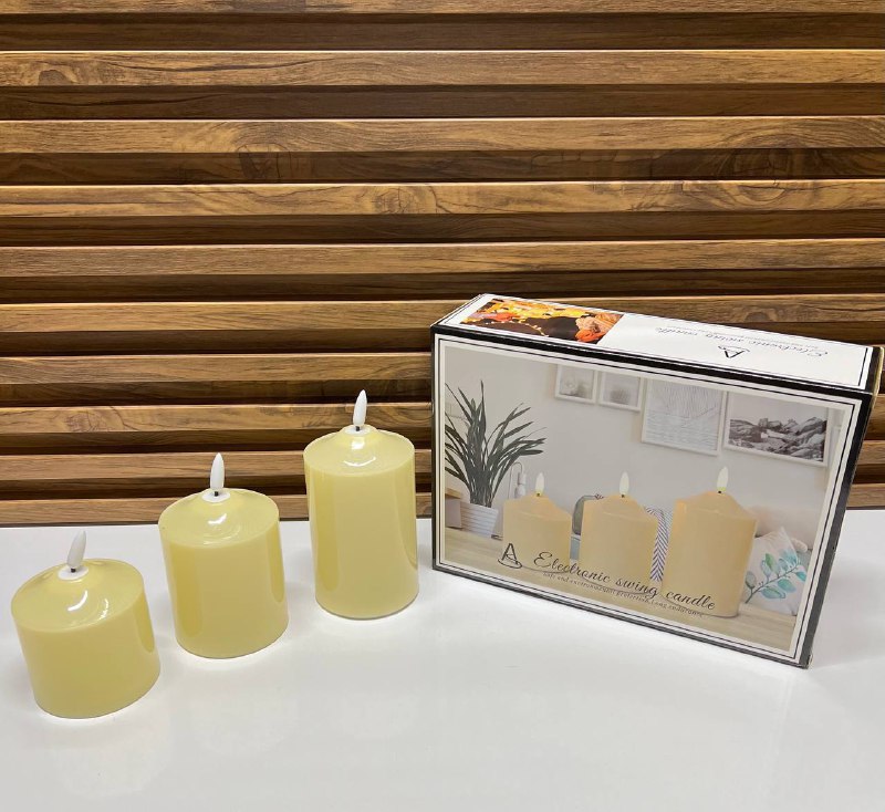 Ensemble de 3 Bougies LED en Cire Naturelle – Ambiance Chaleureuse & Intemporelle