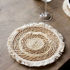 6 Napperons Ronds en Rotin Nesto – Tissés à la Main | Lot de 6 ✨