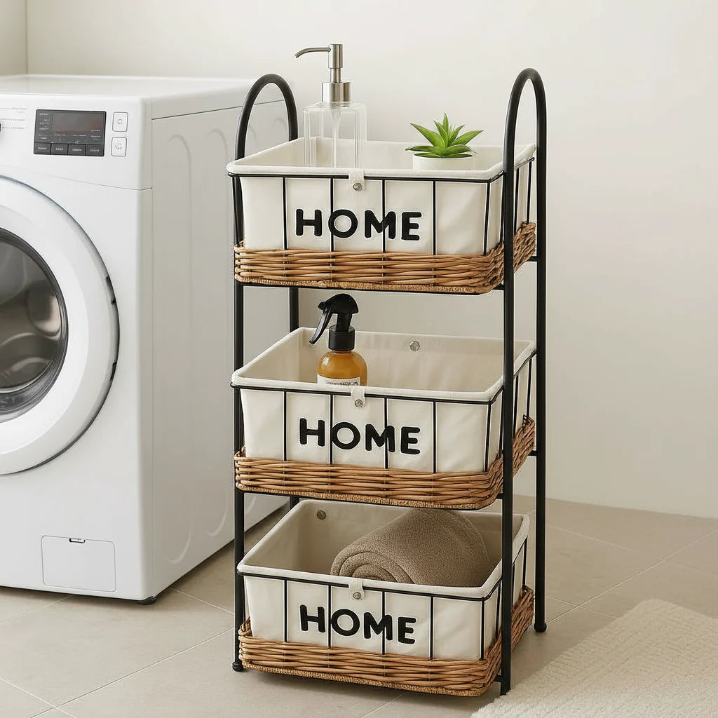 Meuble de Rangement “HOME” – Design Élégant à 3 Étages
