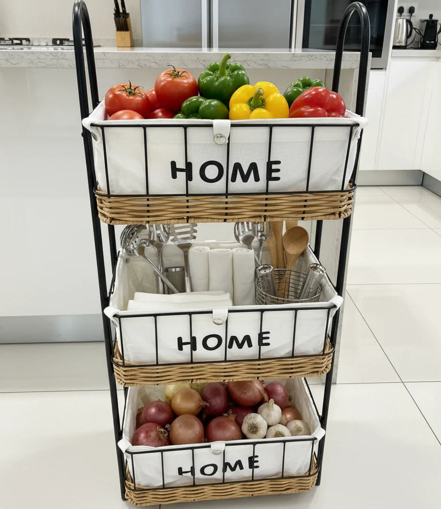 Meuble de Rangement “HOME” – Design Élégant à 3 Étages