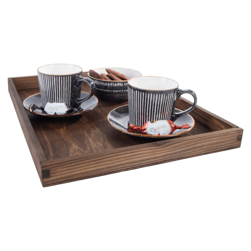 Plateau de Service / Rangement Décoratif en Pin Naturel – Organiseur Polyvalent