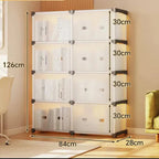 Armoire de rangement modulaire transparente à plusieurs niveaux