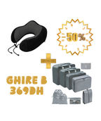 Pack Voyage Essentiel & Confort - Oreiller de Cou Ergonomique + 7 Cubes d'Emballage (50% de Réduction)