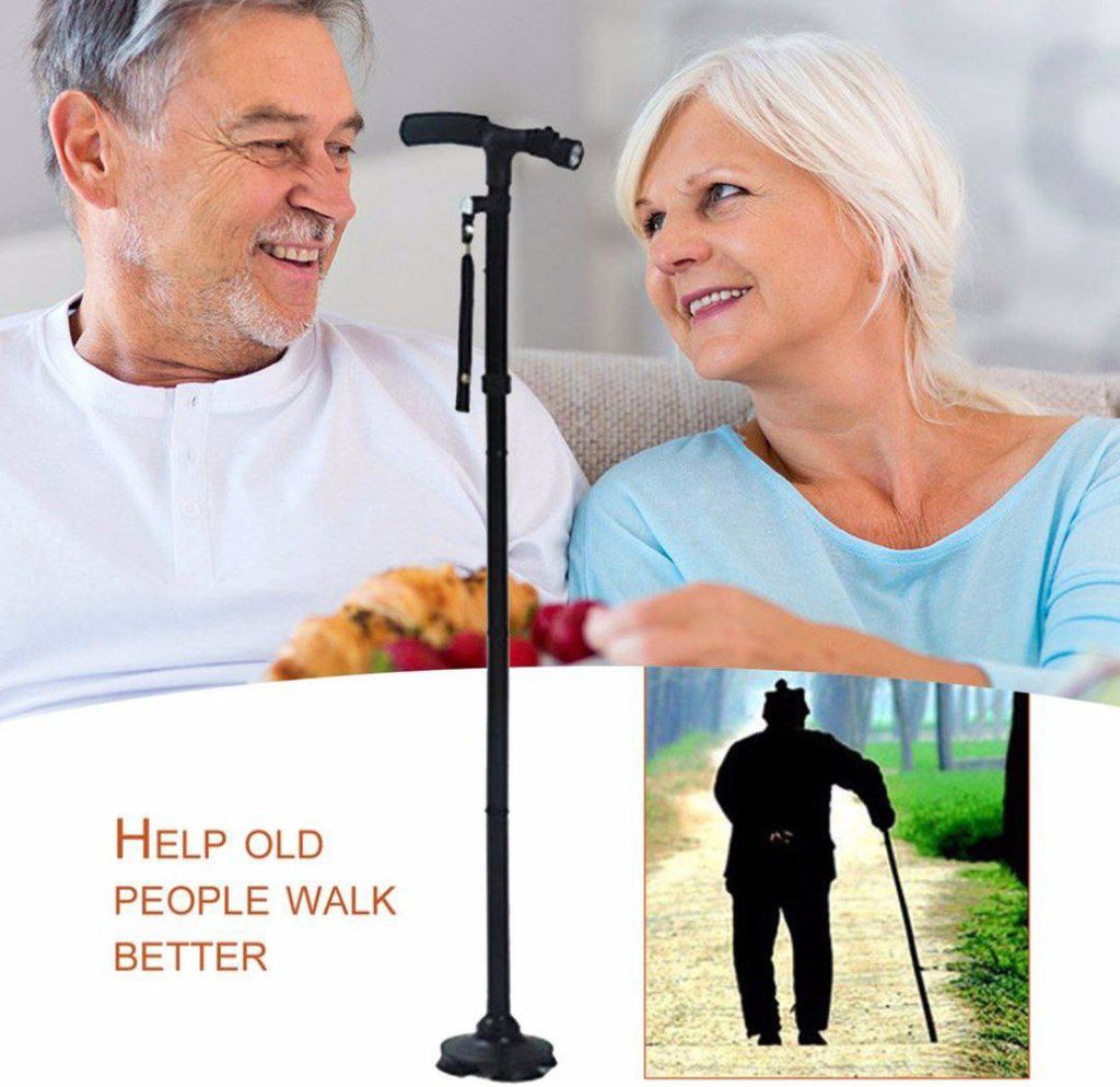 Canne de Marche Pliable Ergonomique avec Lumière LED – Stabilité et Sécurité