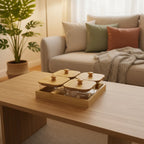 Set de Bocaux en Verre avec Couvercles et Plateau en Bambou