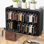 Pack Cuisine Pro Dual - Rangement Épices 16 Pots + Set de Couteaux Chef & Ustensiles (50% de Réduction)