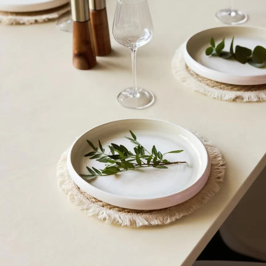 6 Napperons Ronds en Rotin Nesto – Tissés à la Main | Lot de 6 ✨